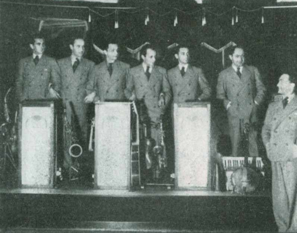 Szał (od lewej Zbigniew Wróbel, Zdzisław Gottlib, Zygmunt i Leopold Haarowie, Jack Laub, Leon Haber, Stefan Bober)