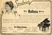 Marcella Sembrich-Kochańska - reklama The Baldwin Piano - 1908