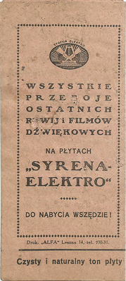 Folder reklamowy „Syrena-Elektro” 1931 r.